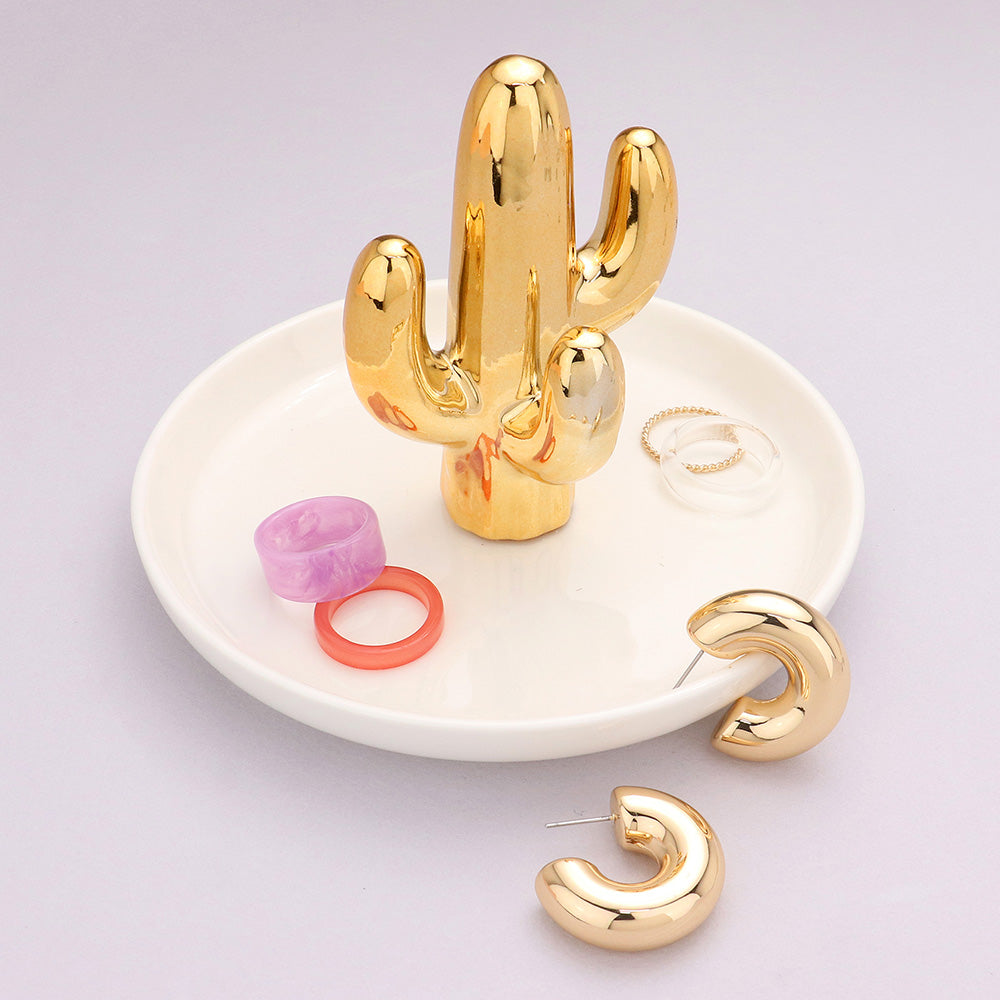 Cactus Ceramic Ring Holder Jewelry Tray - Scarlette Dove