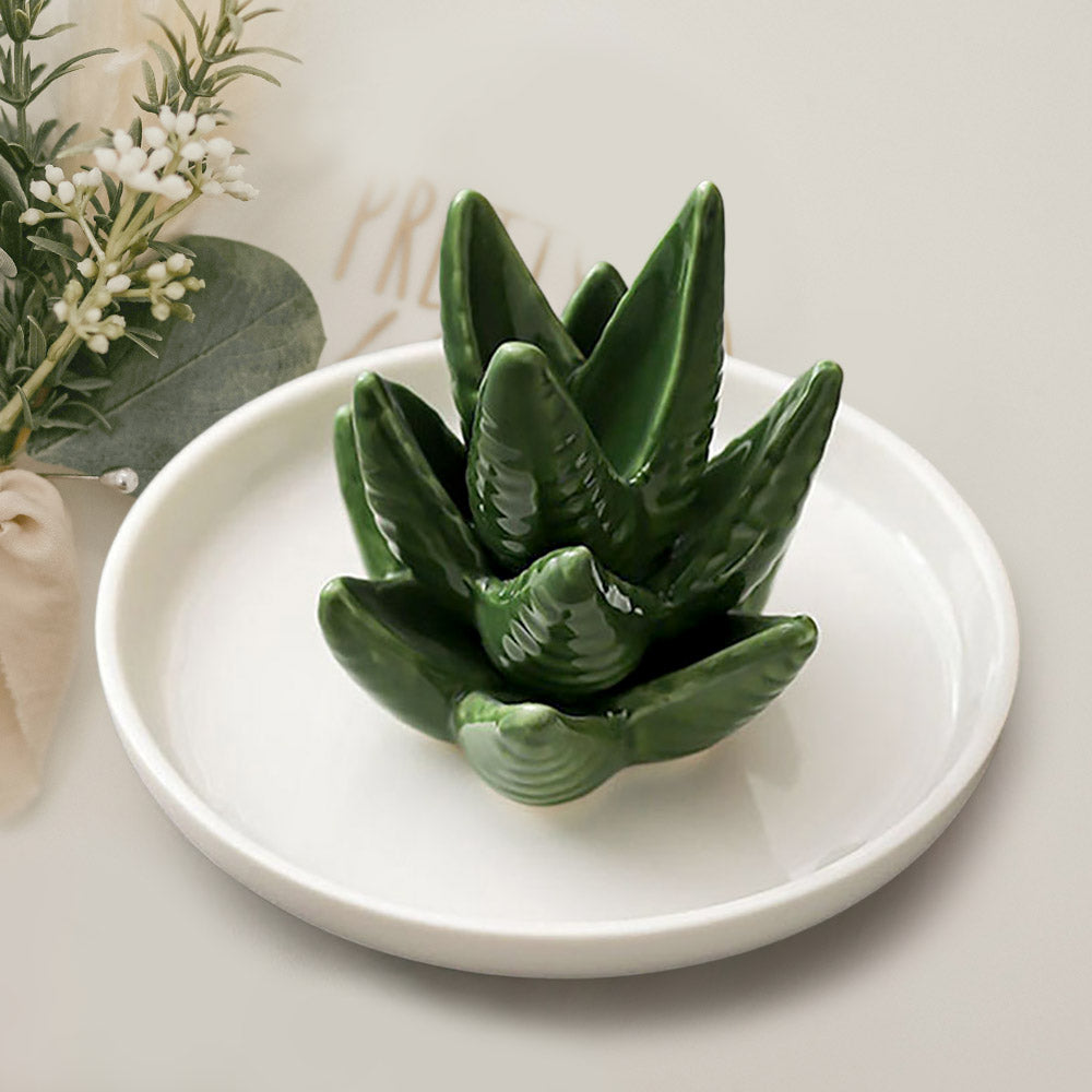 Plant Leaves Ceramic Ring Holder Jewelry Tray
