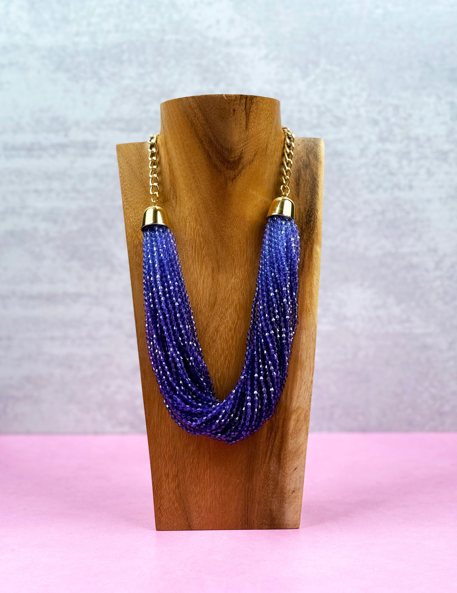 Ombre Blue Bib Necklace