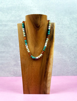 Shades of Green Natural Stone Necklace