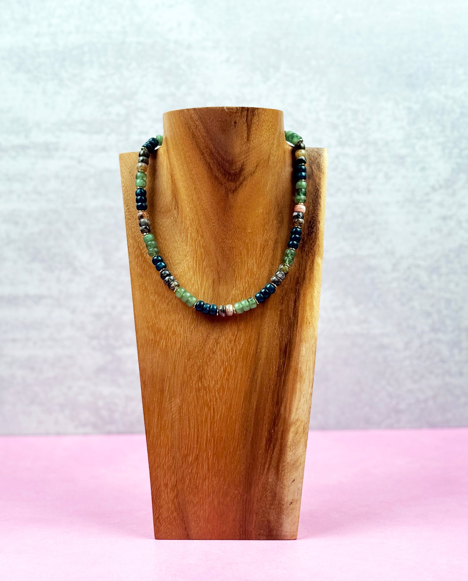 Shades of Green Natural Stone Necklace