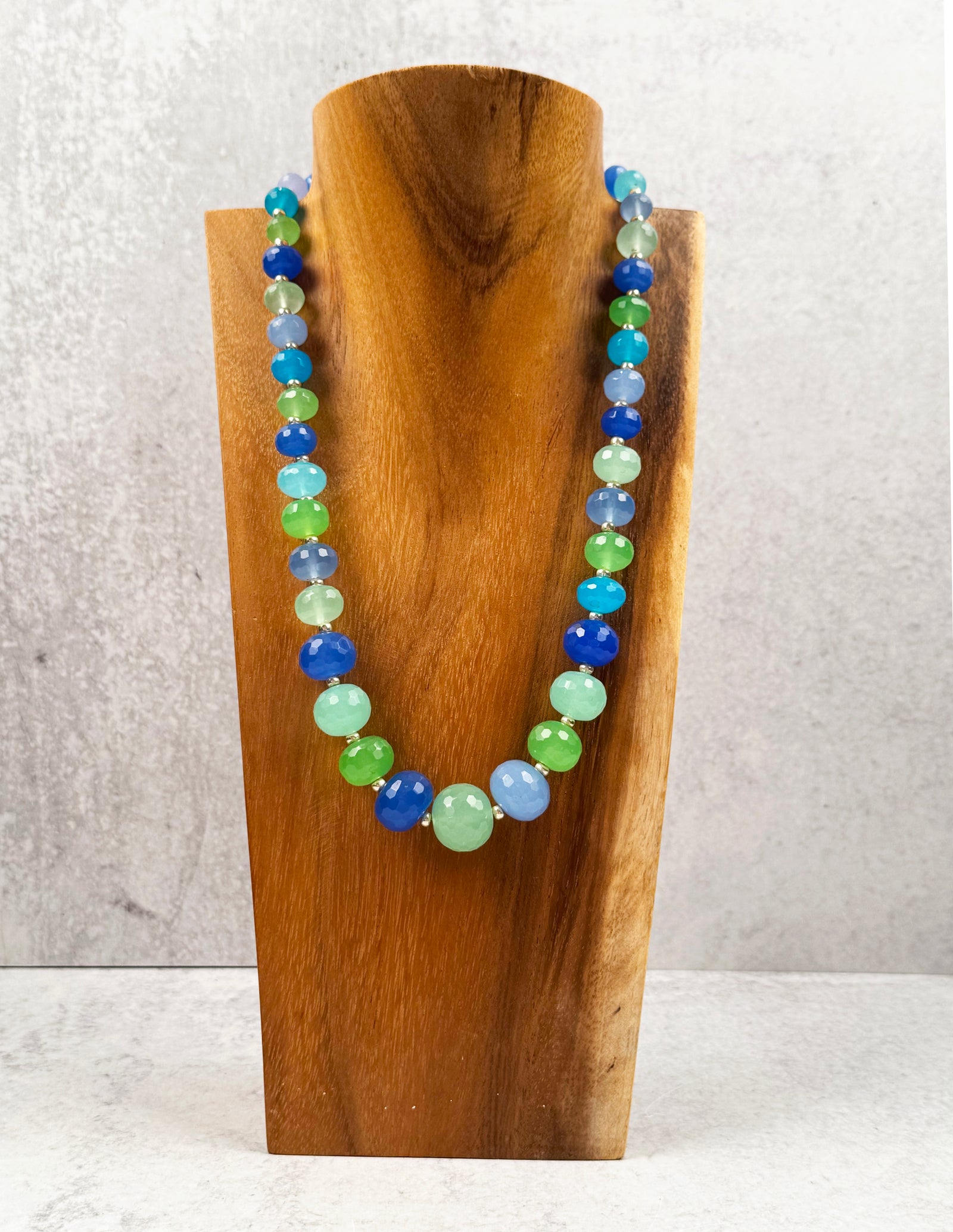 Graduated Blue Quartz Necklace