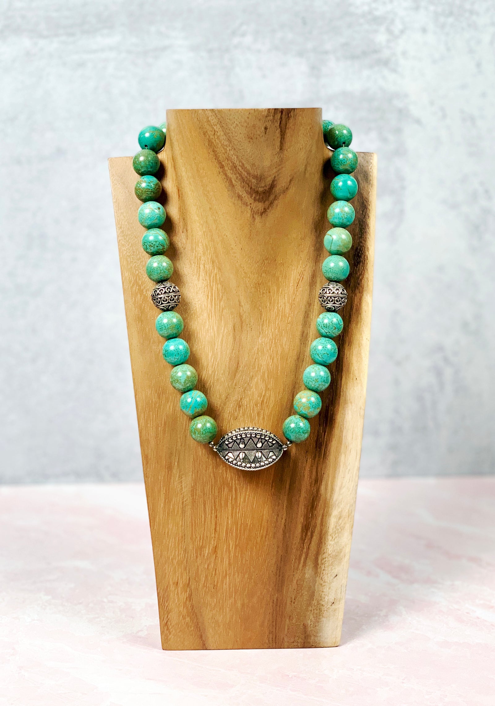 Turquoise and Sterling Statement Necklace