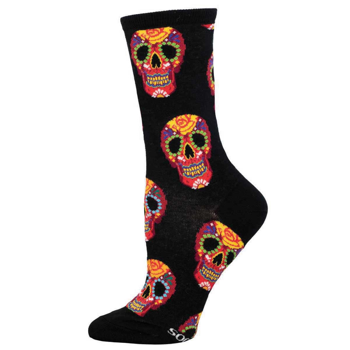 Dia de los Muertos Red Sugar Skull Mens Socks