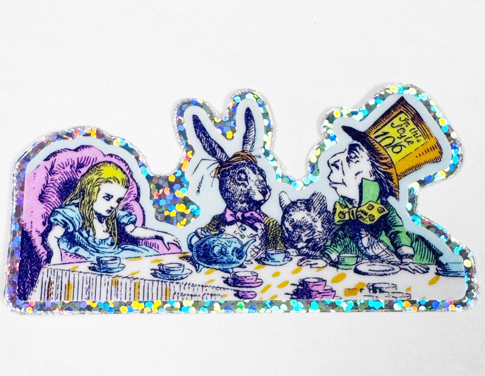 Alice in Wonderland "Tea Party" Glitter Sticker