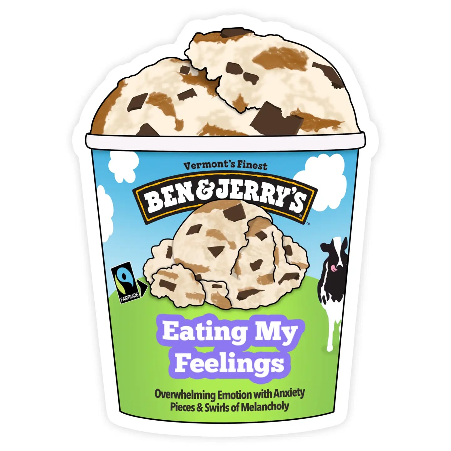 Ben & Jerry's Eating My Feeling Ice Cream Sticker