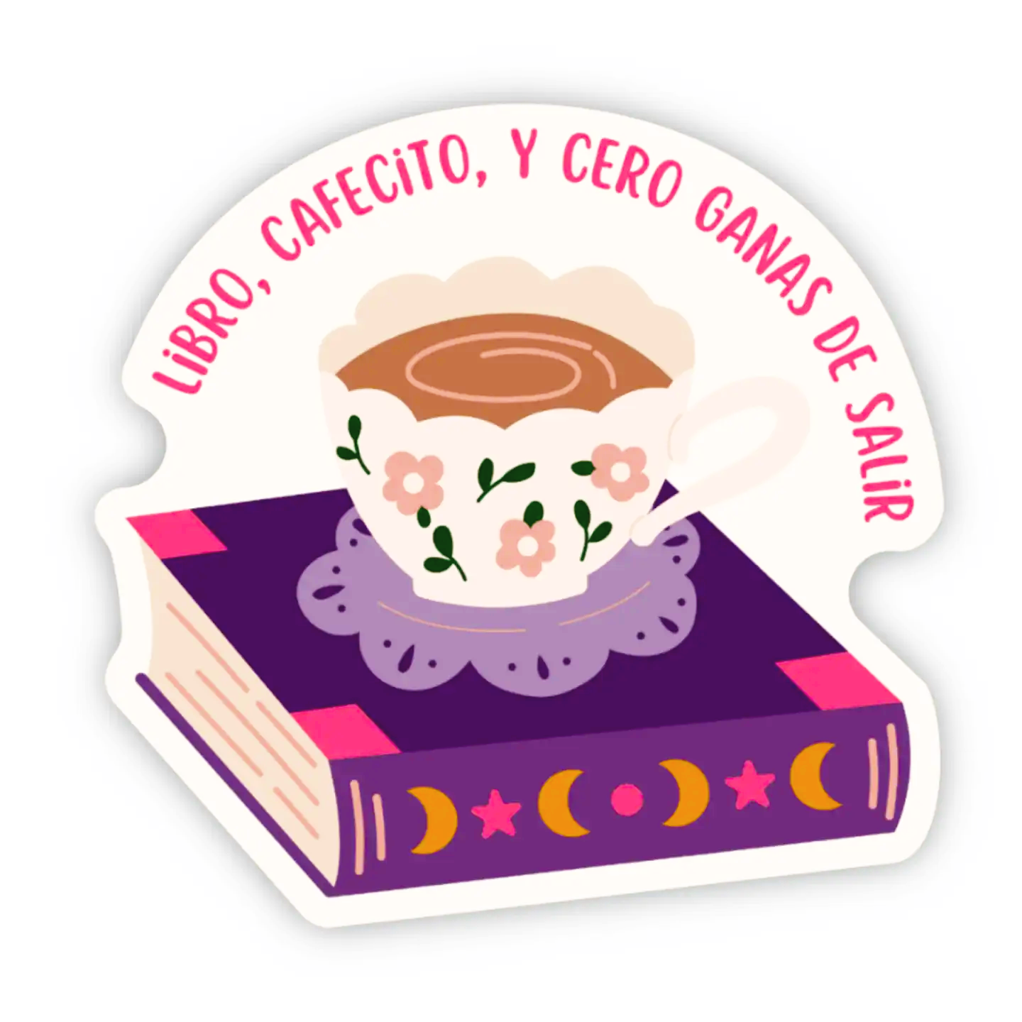 Books and Cafecito Sticker