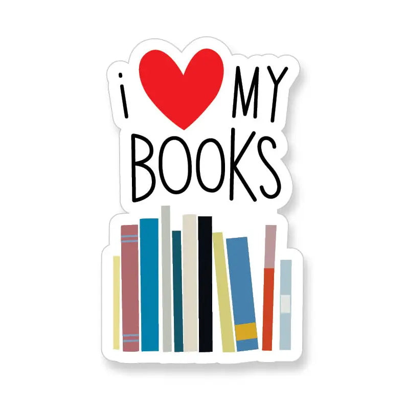 I Heart My Books Sticker