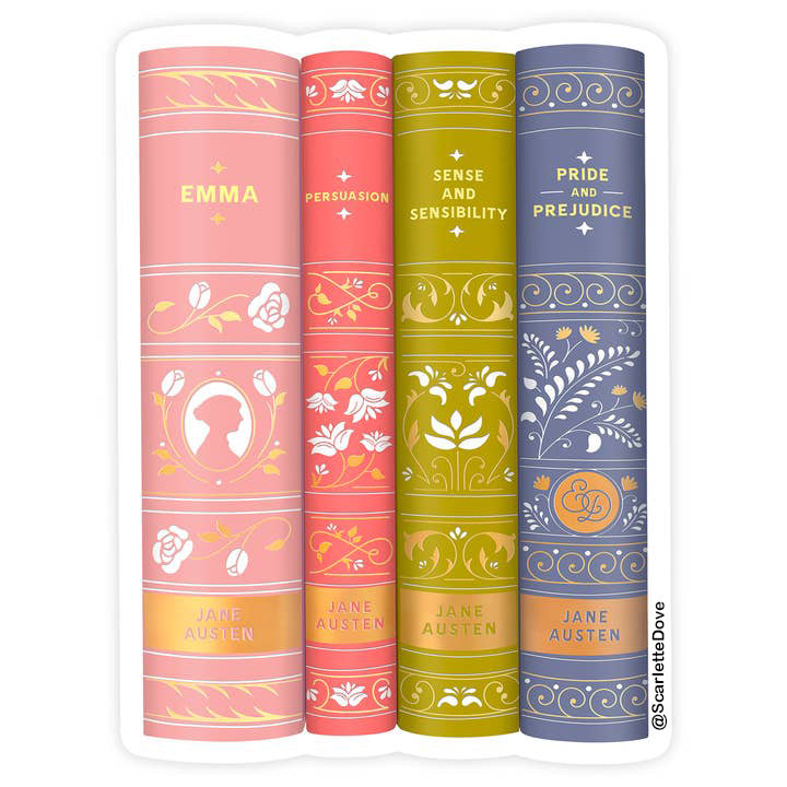 Jane Austen Classic Books Sticker