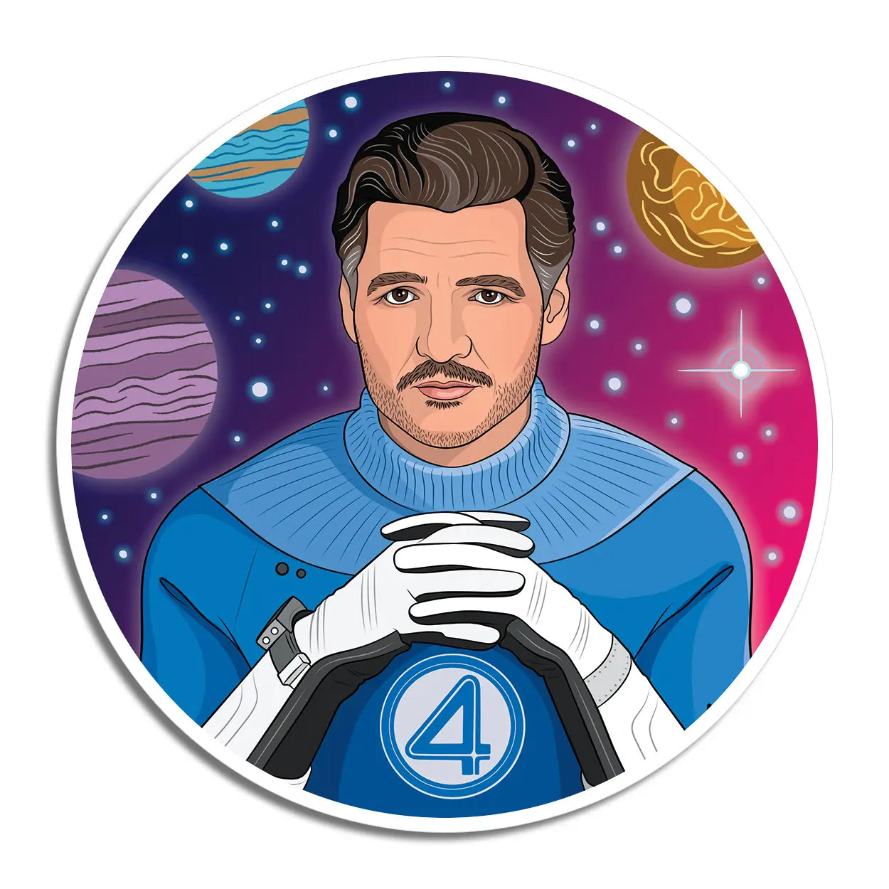 Pedro Pascal Fantastic Four Sticker
