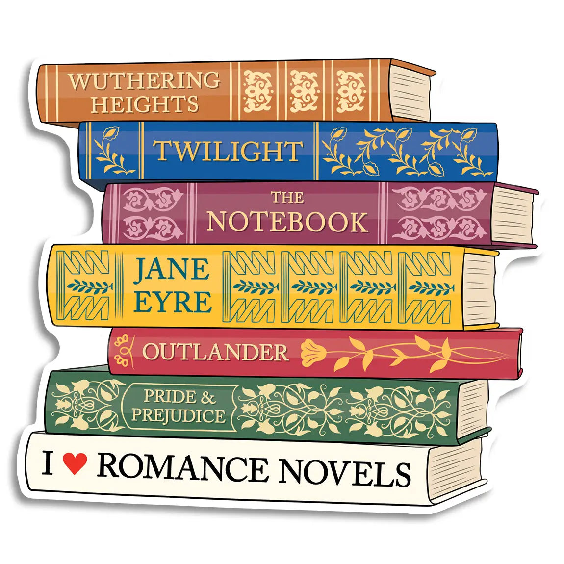 I Heart Romance Novels Sticker