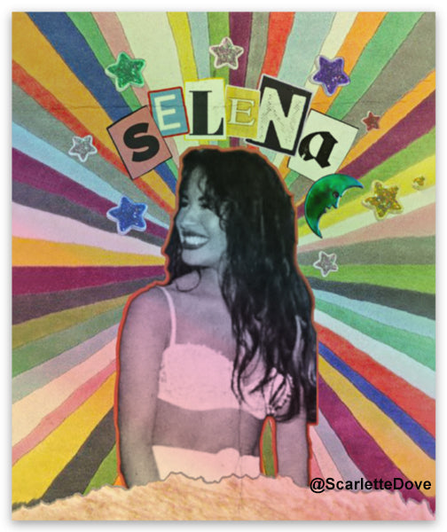 Selena Collage Holographic Sticker