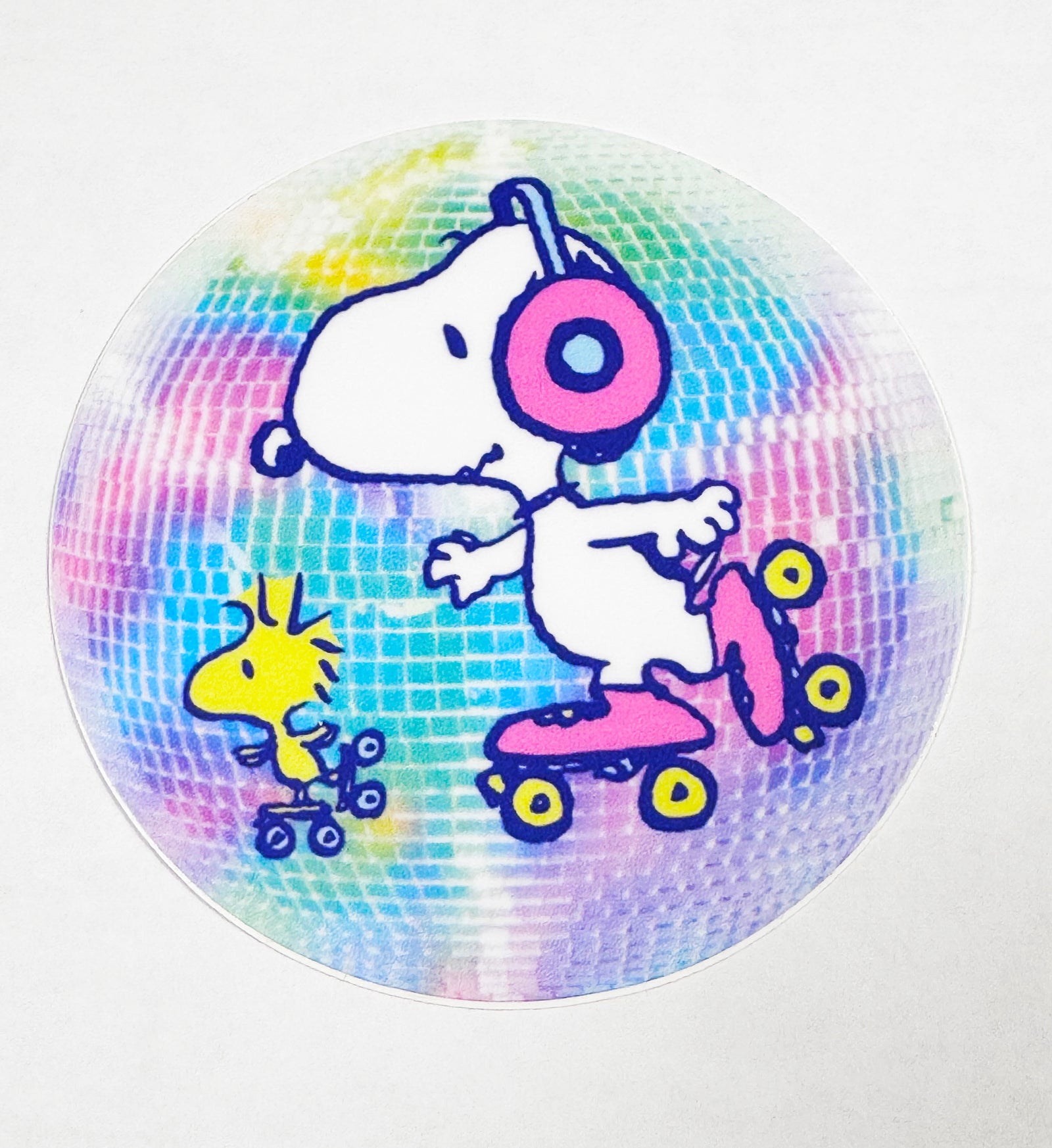 Snoopy and Woodstock Rollerskating Sticker