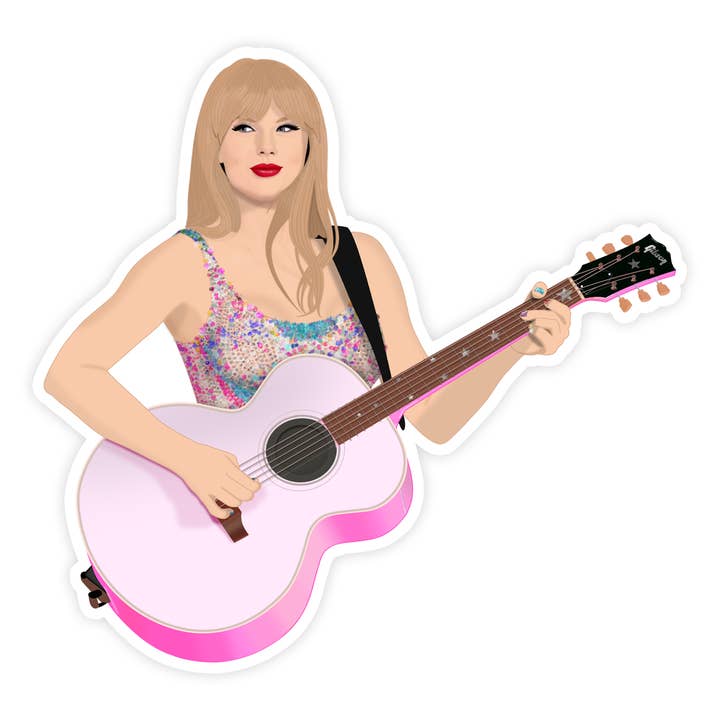 Taylor Swift and Signature Guitar Sticker