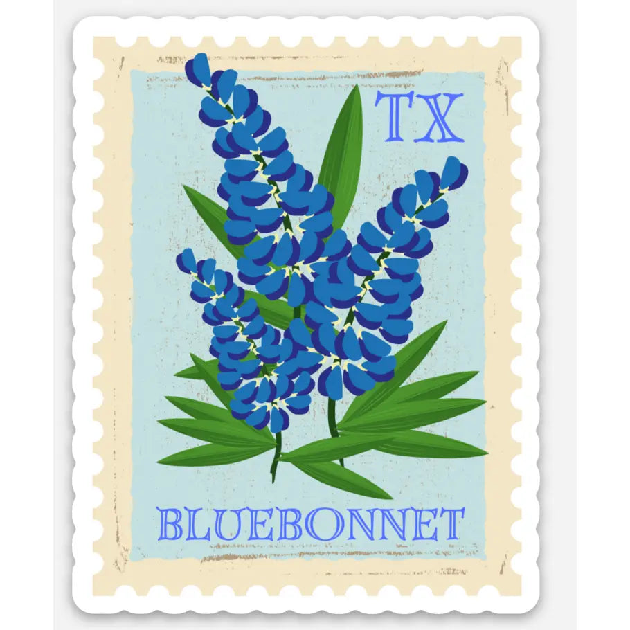 Texas Bluebonnet Stamp Sticker