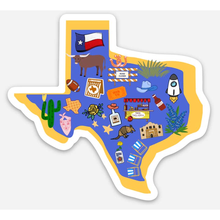 Texas Icons and Landmarks Sticker