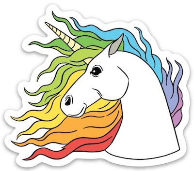 Magical Unicorn with Rainbow Mane Sticker