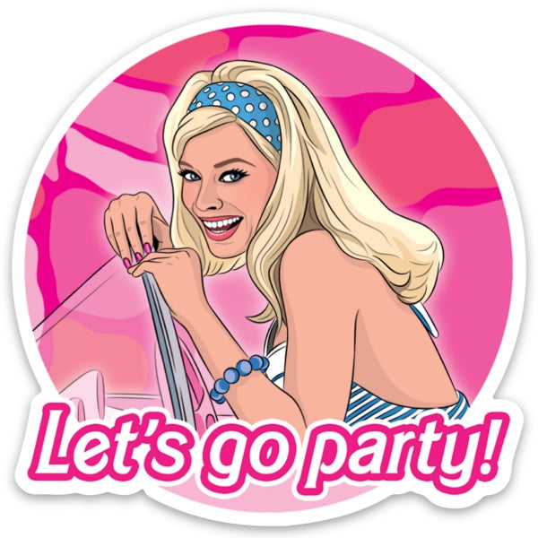 Barbie Let's Go Party Sticker - Scarlette Dove