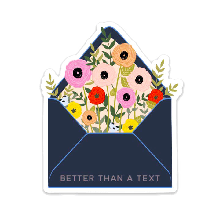 Better than a Text Envelope with Flowers Sticker