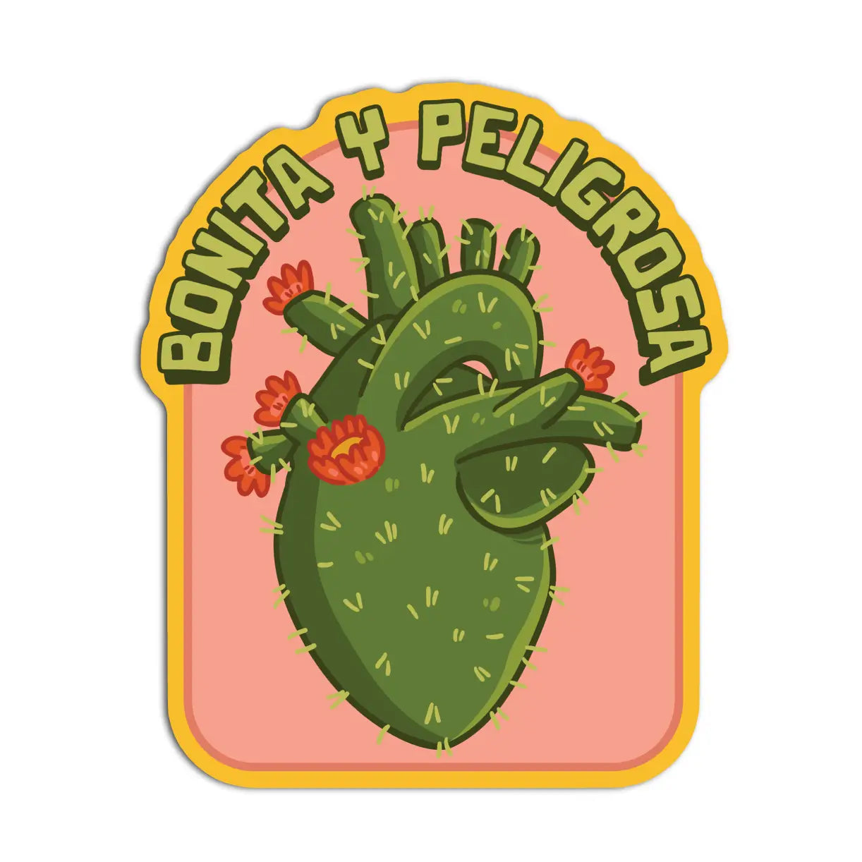 Bonita y Peligrosa Heart Cactus Sticker