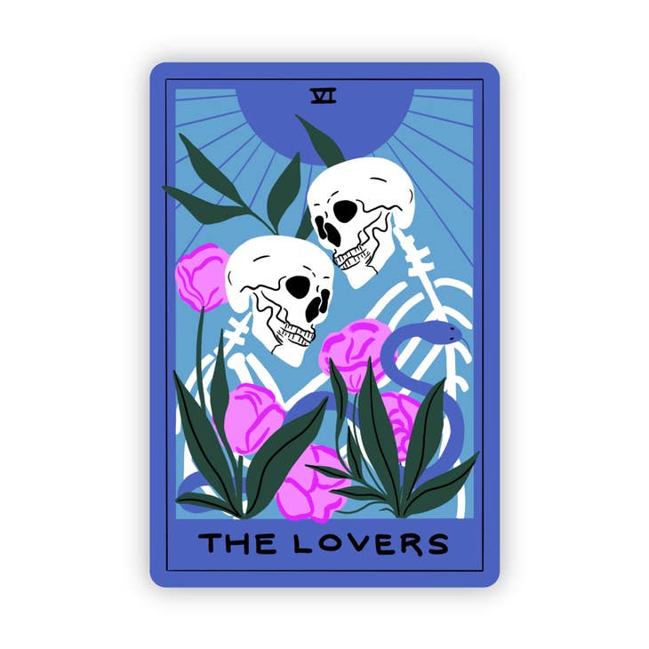 Skeleton Lovers Tarot Card Sticker