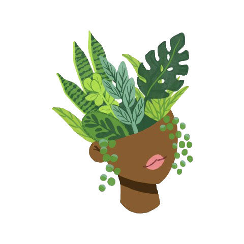Plant Lady with Greenery Sticker