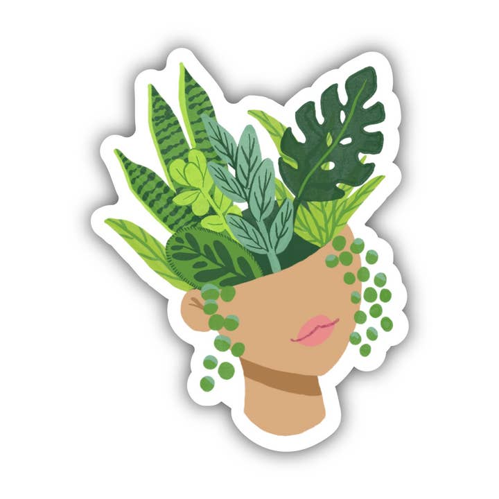 Plant Lady with Greenery Sticker
