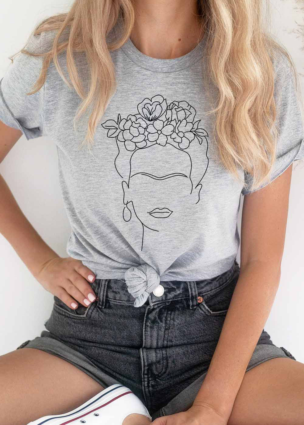 Frida Kahlo Gray Tee