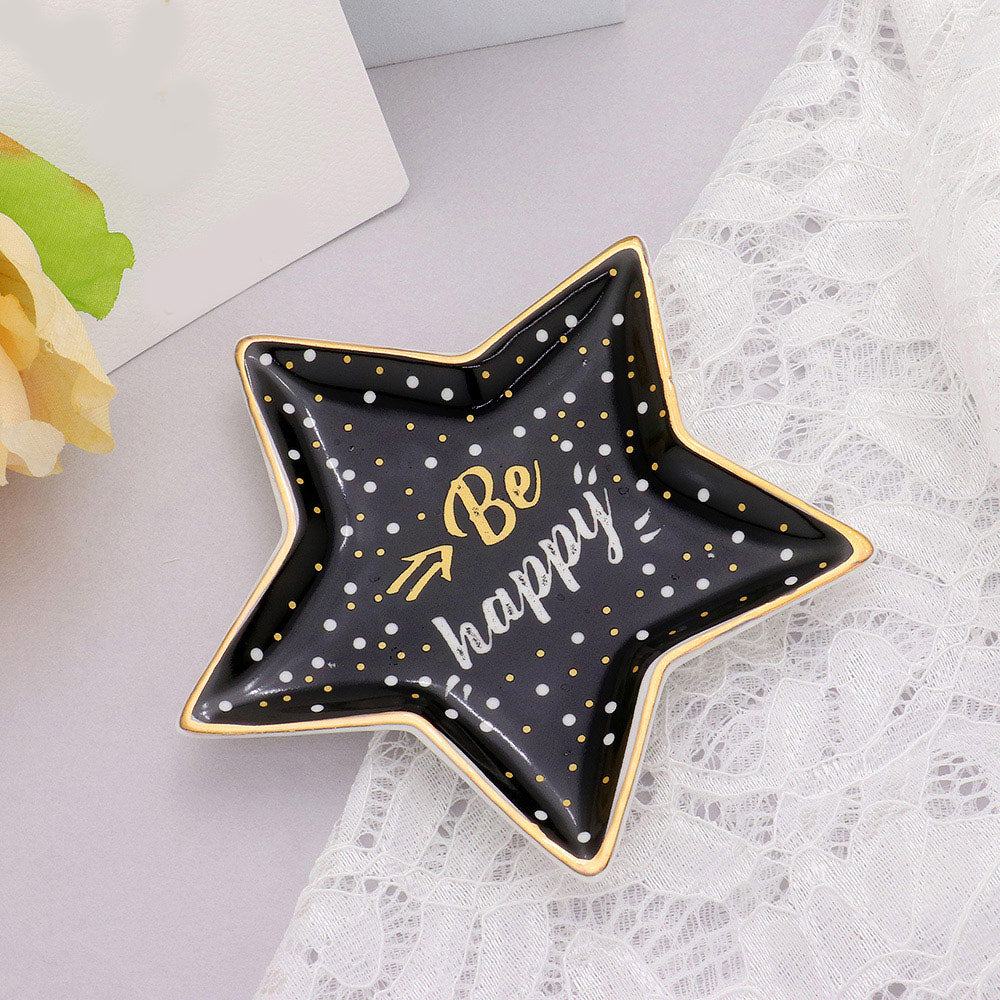 'Be Happy' Star Ceramic Tray