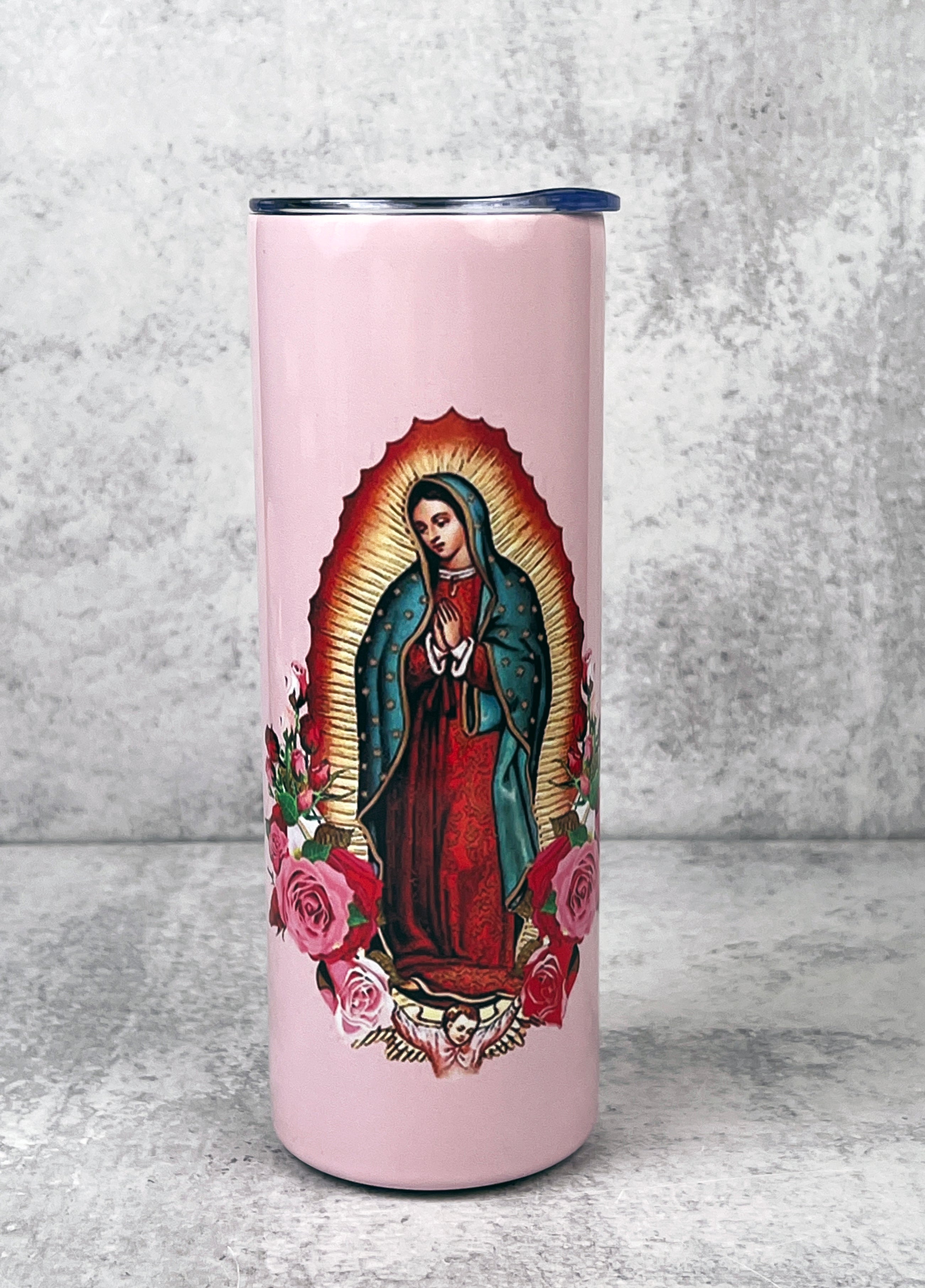 Nuestra Señora de Guadalupe 16oz Frosted Holographic Glass Tumbler Cup, Día  de la Virgen de Guadalupe 12 de Diciembre, Virgin Mary Cup