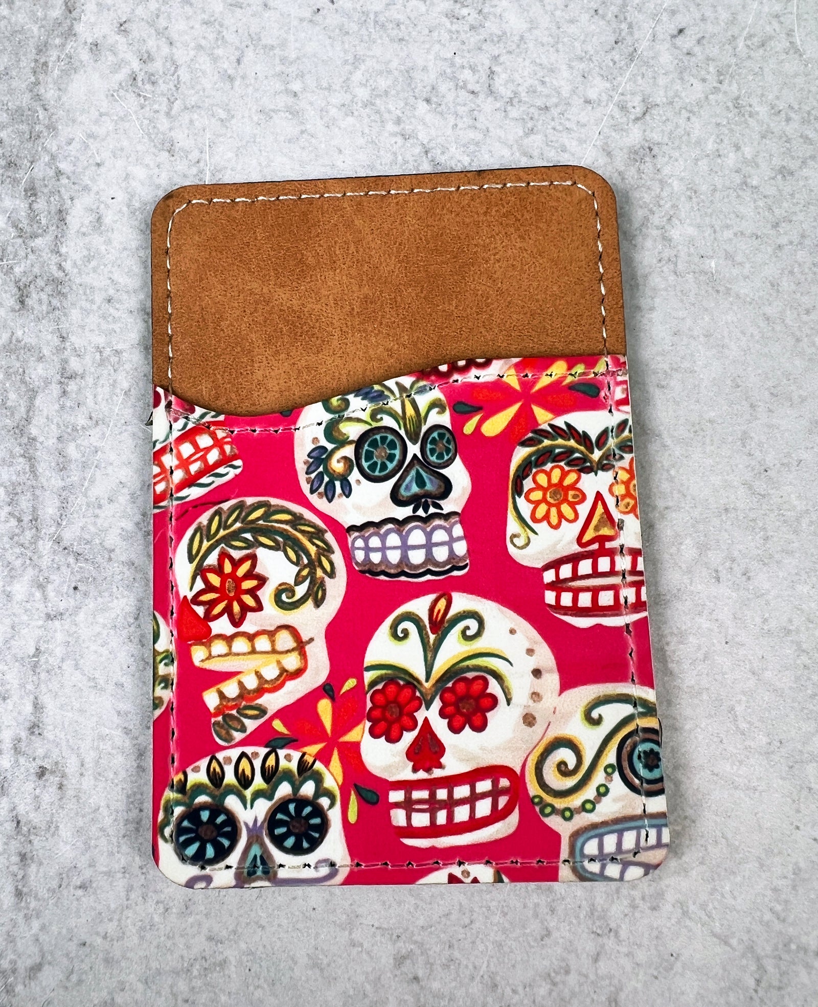 Pink Calaveras Phone Wallet