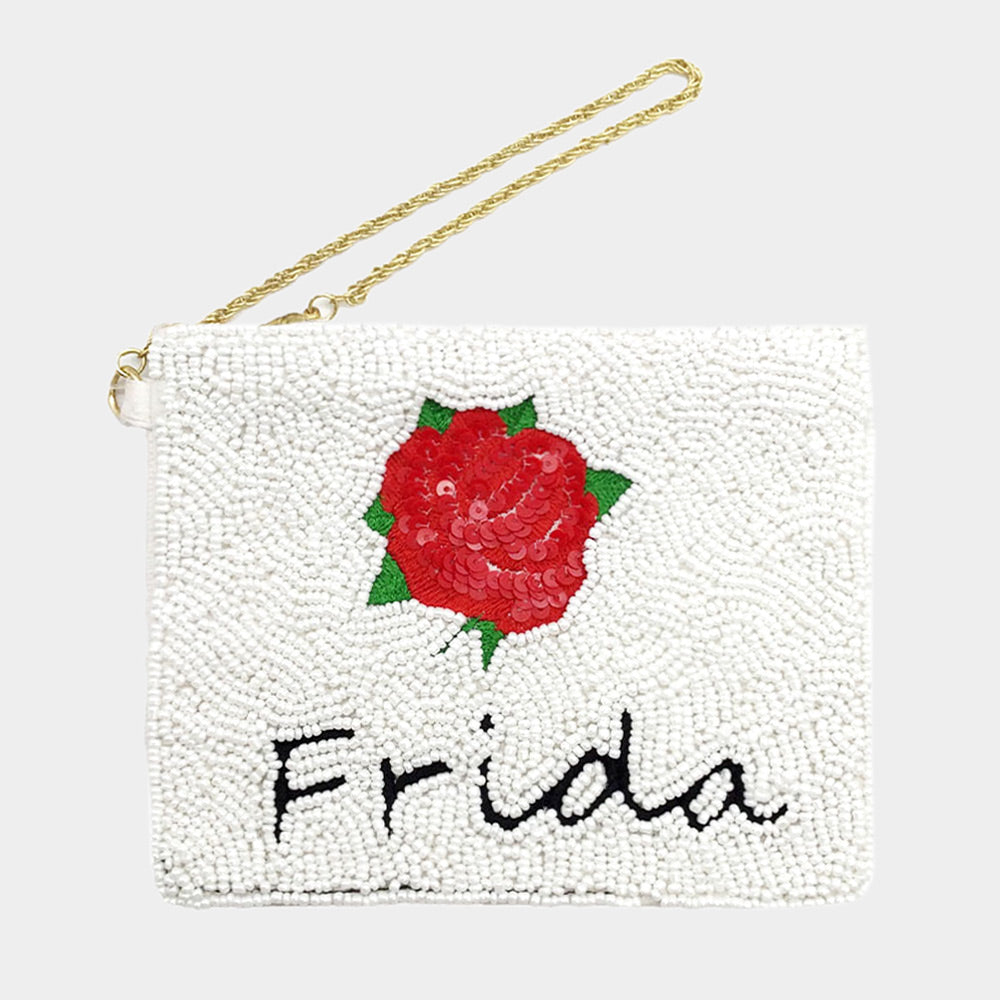 Frida Kahlo Sequins Zipper Pouch