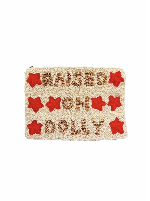 Raised on Dolly Glass Beaded Zipper Pouch