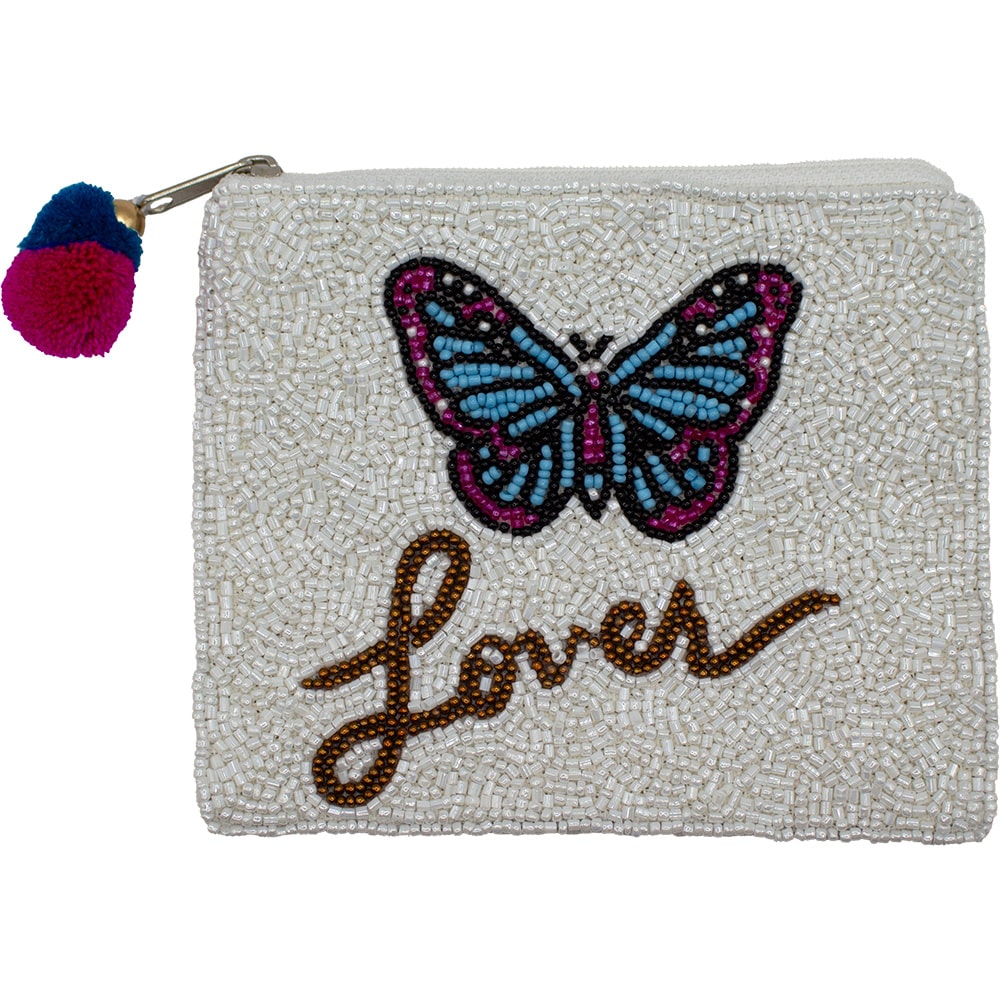 Taylor Swift 'Lover' Butterfly Glass Beaded Zipper Pouch