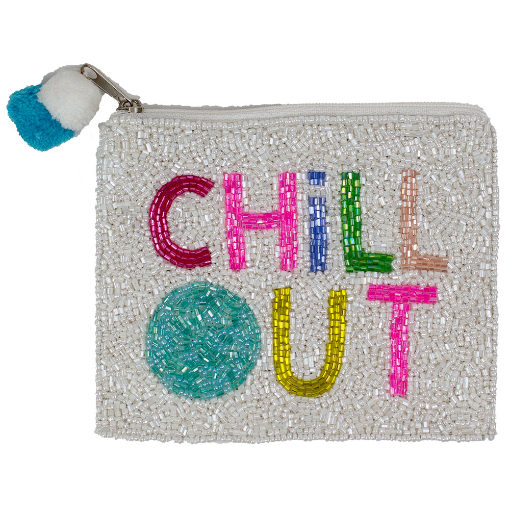 Chill Out Glass Beaded Zipper Pouch