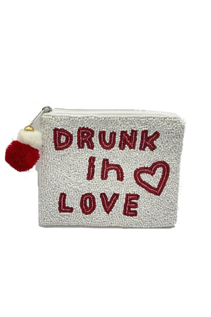 Drunk in Love Glass Beaded Zipper Pouch