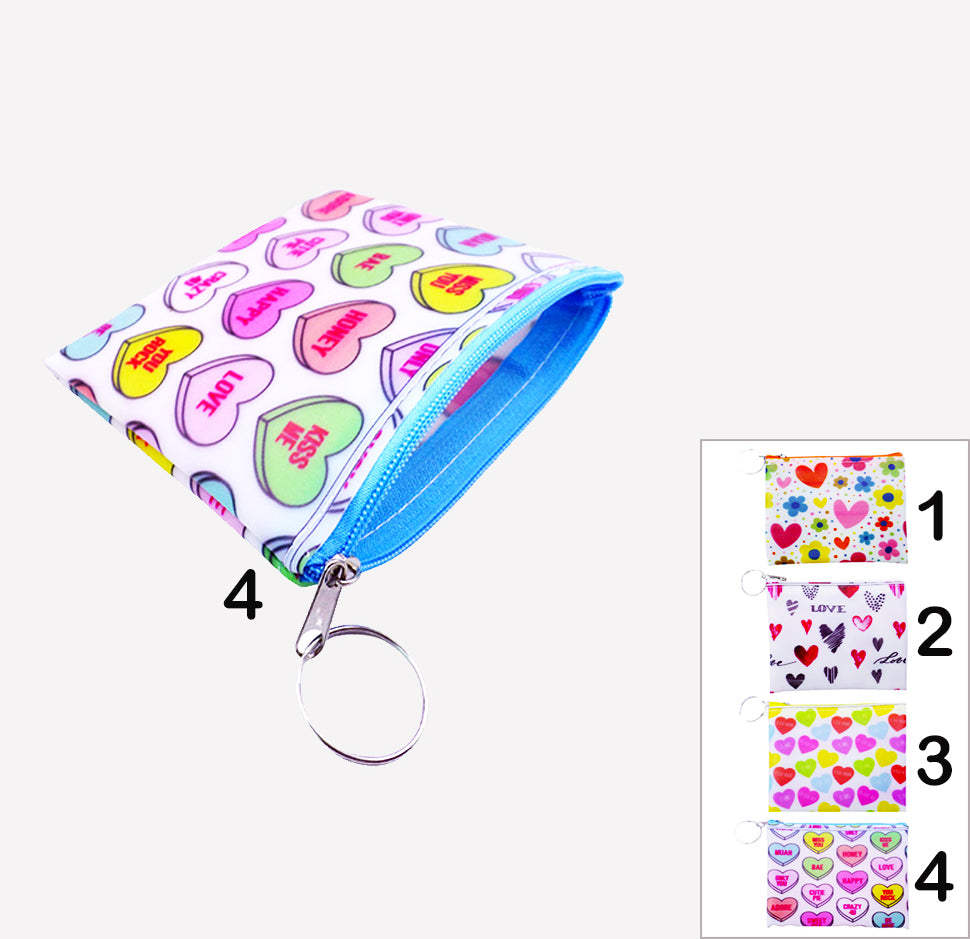 Assorted Jelly Hearts Zipper Pouch