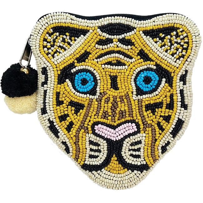Tiger Glass Beaded Zipper Pouch