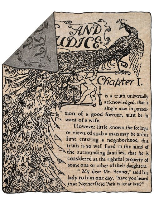 Jane Austen Pride and Prejudice Throw Blanket