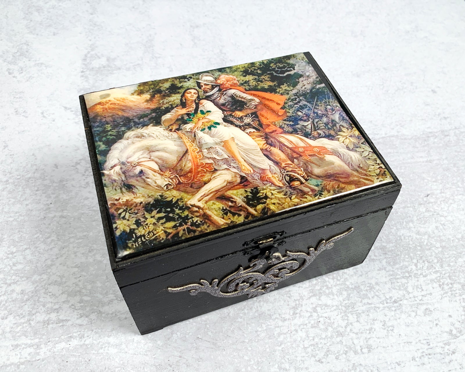 Malinche and Cortez Wooden Box