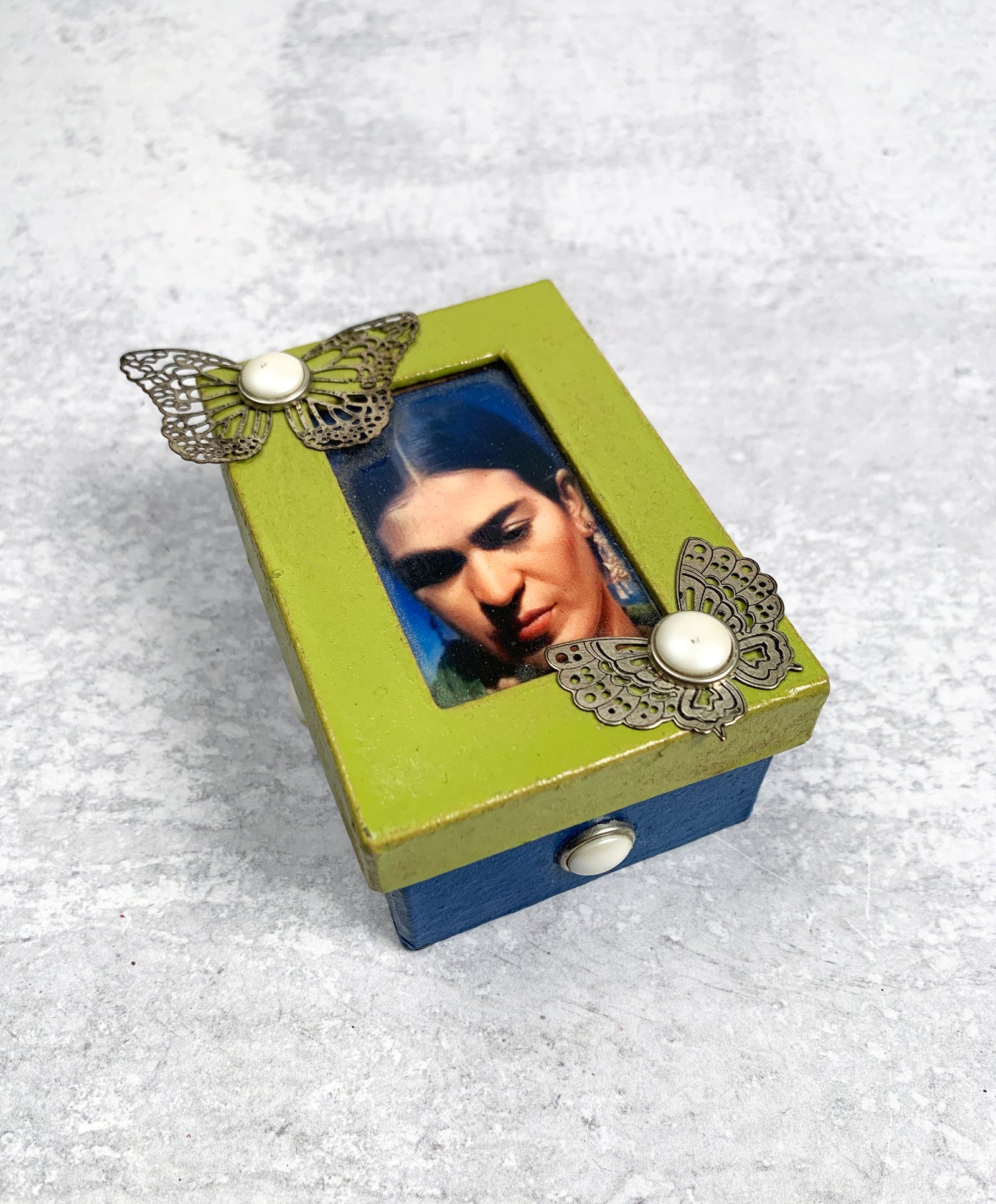 Frida Kahlo Butterflies Paper Mache Box