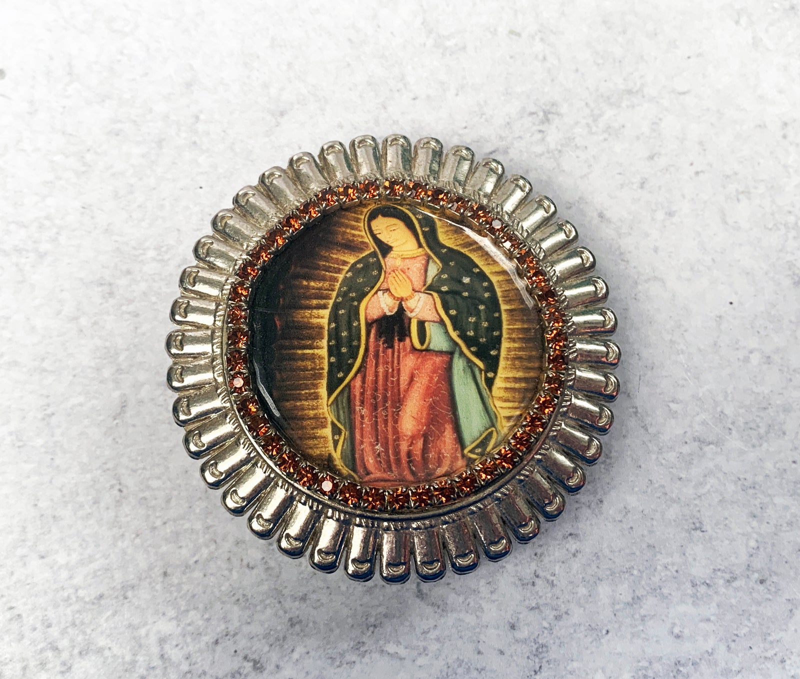 Guadalupe Rhinestone Belt Buckle