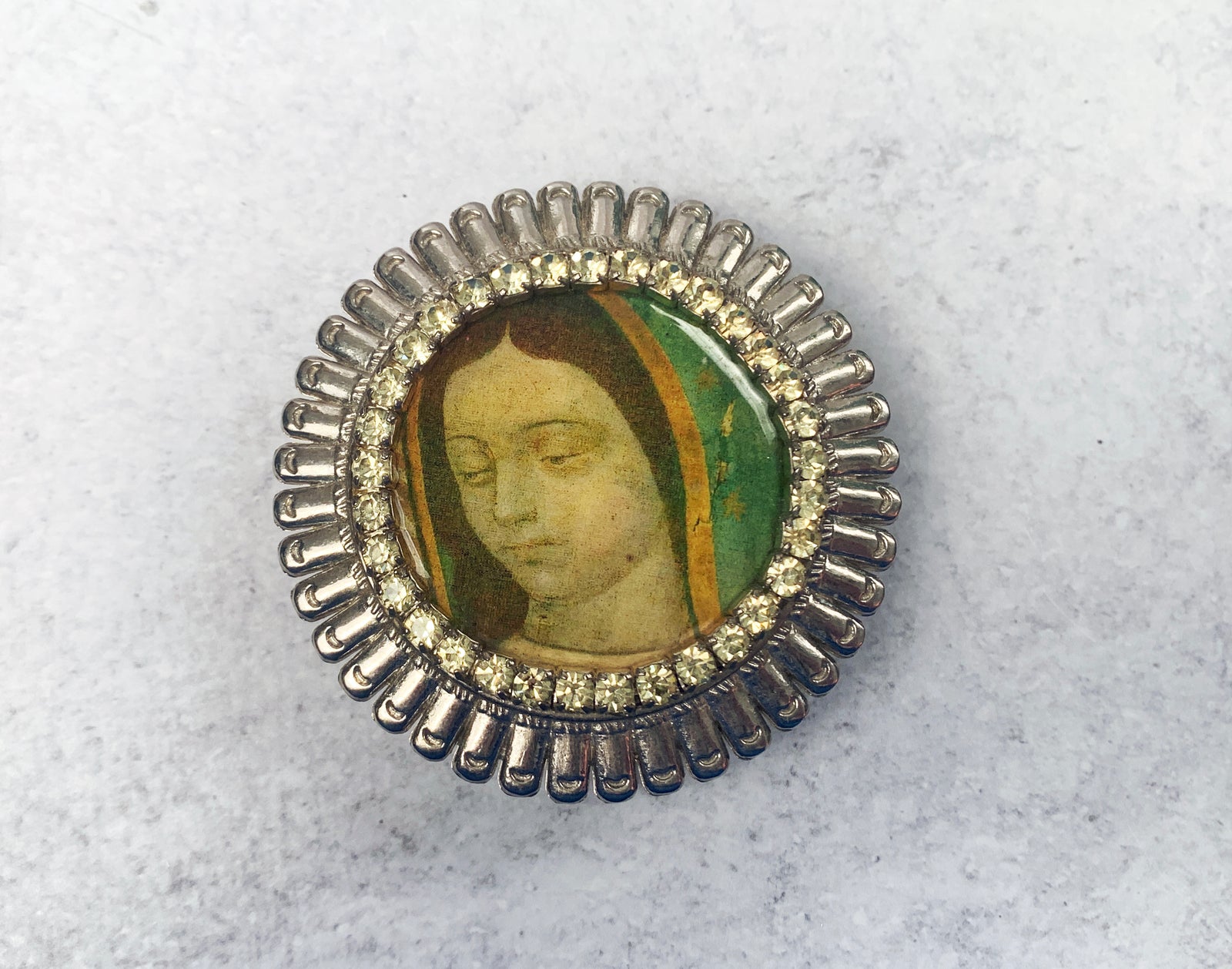 Guadalupe Rhinestone Belt Buckle