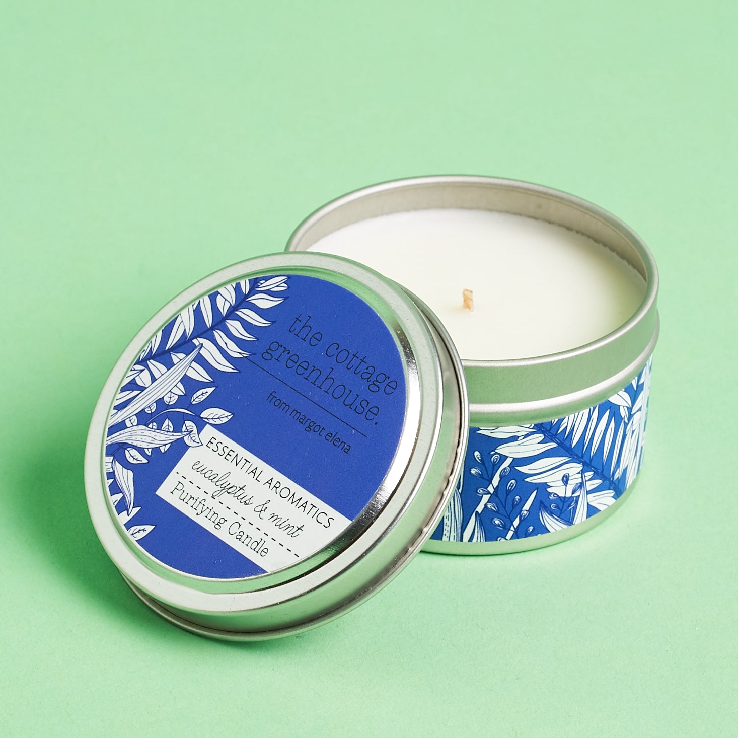 The Cottage Greenhouse Eucalyptus & Mint Travel Candle
