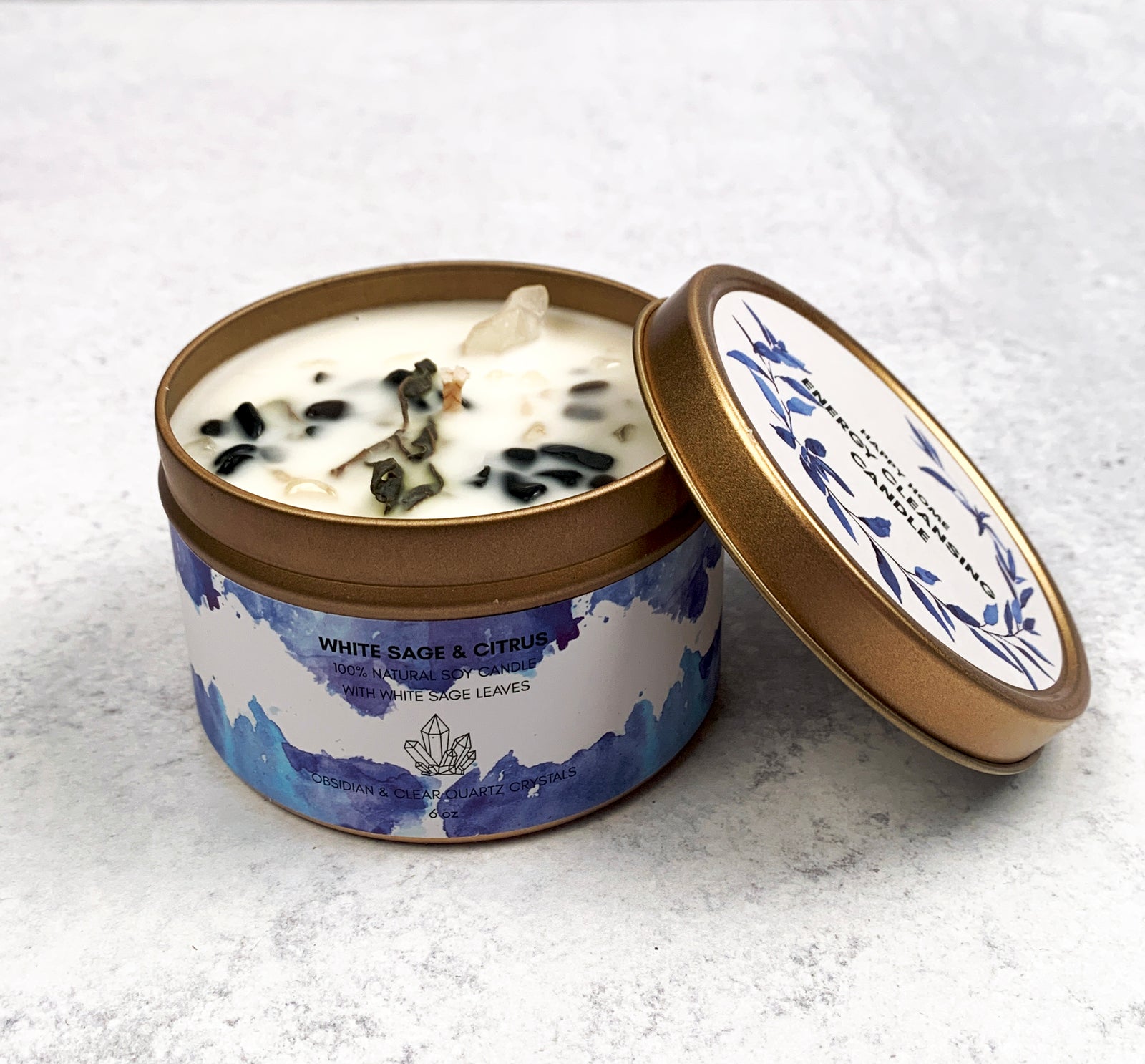 Energy Cleansing Obsidian Magical Candle