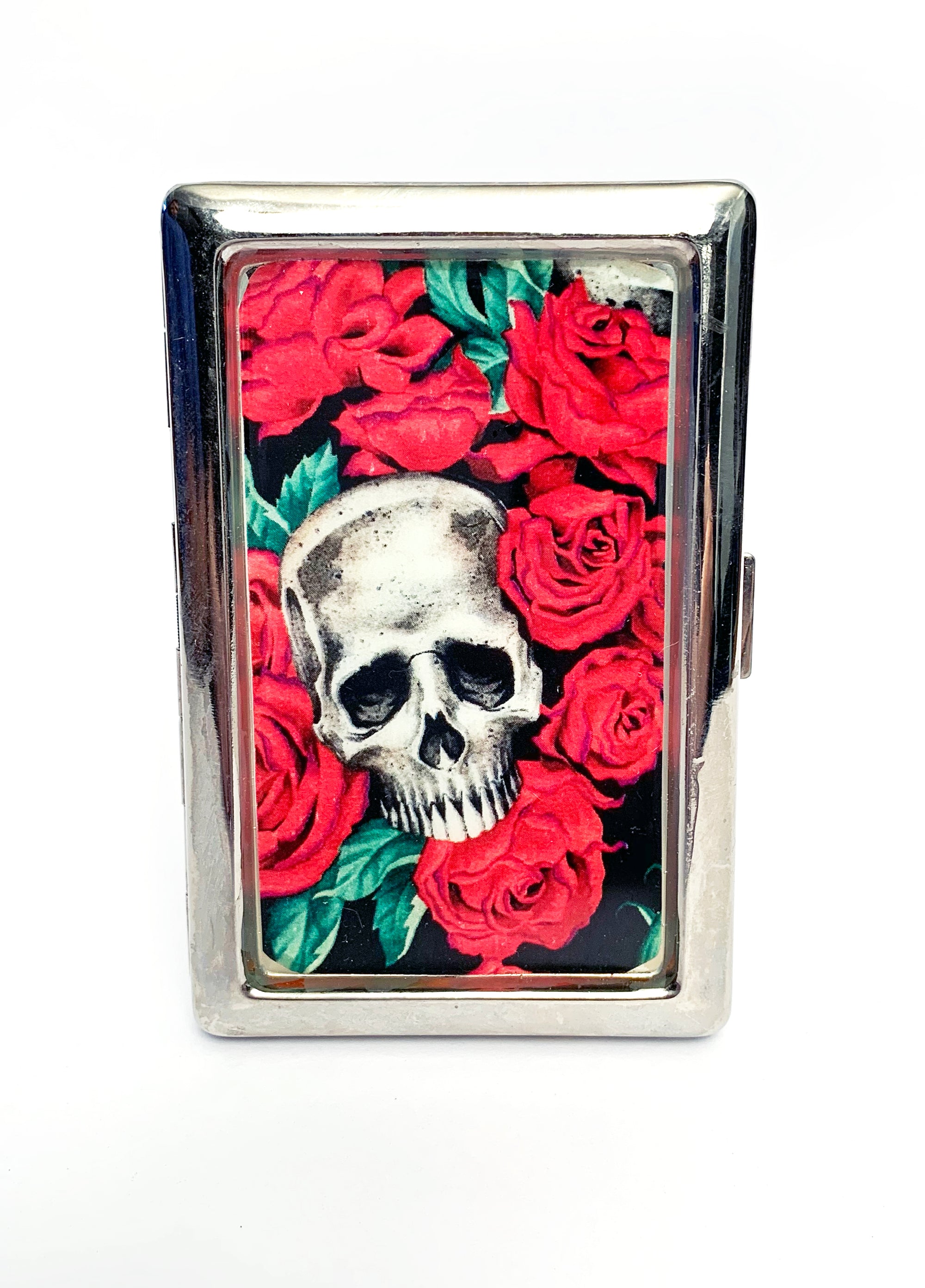 Skull and Roses Metal Card Case