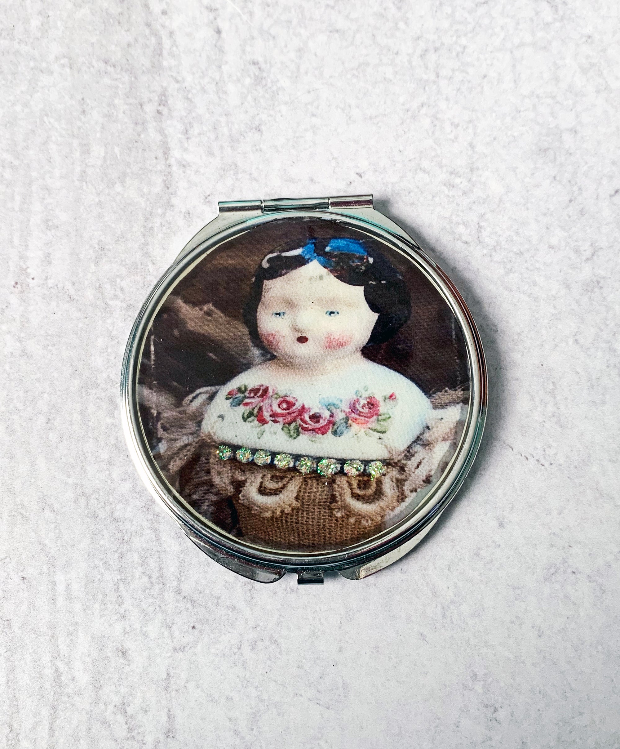 Porcelain Doll Compact Mirror