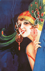 Smoking Flapper Pocket Mirror