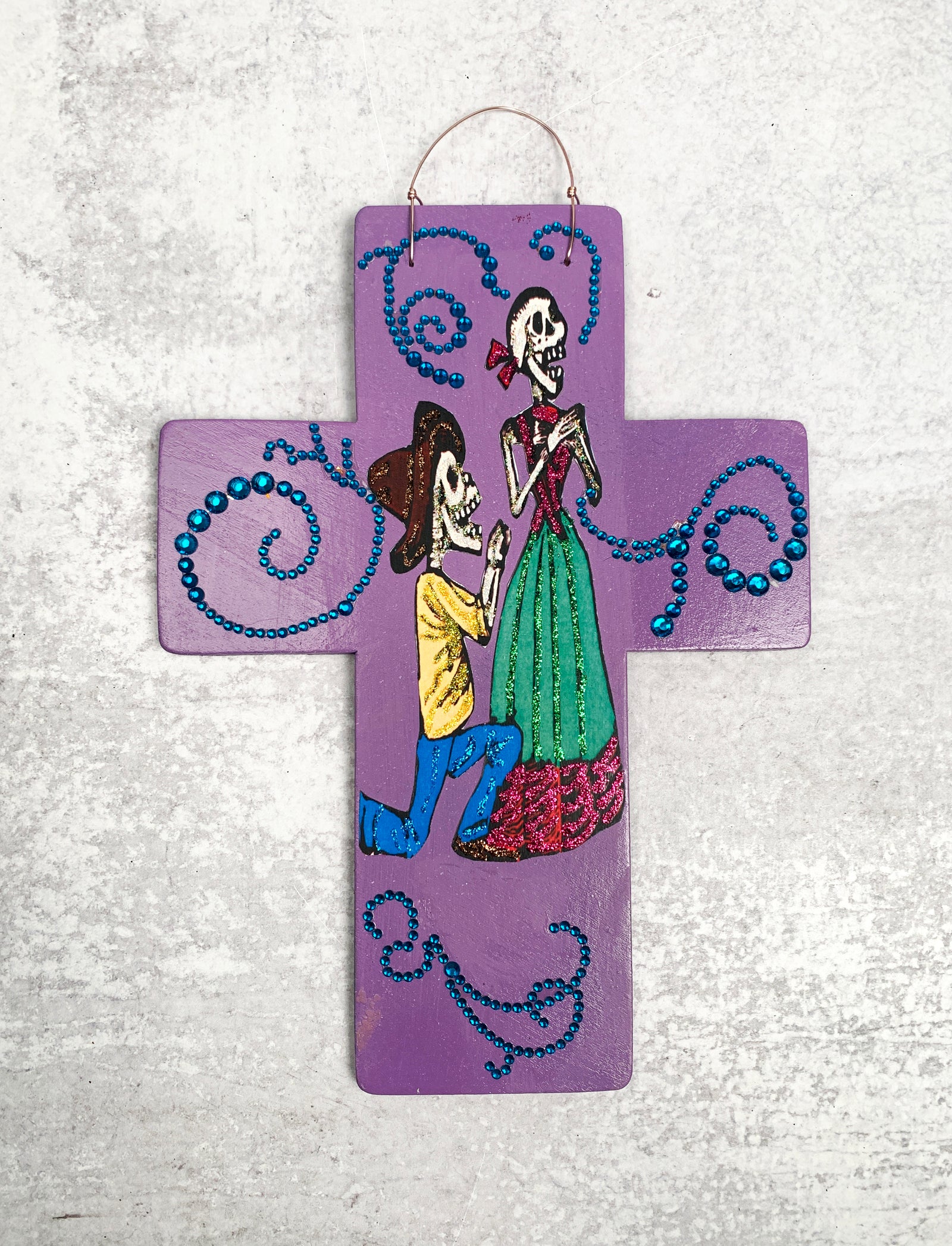 Dia de los Muertos Wood Cross