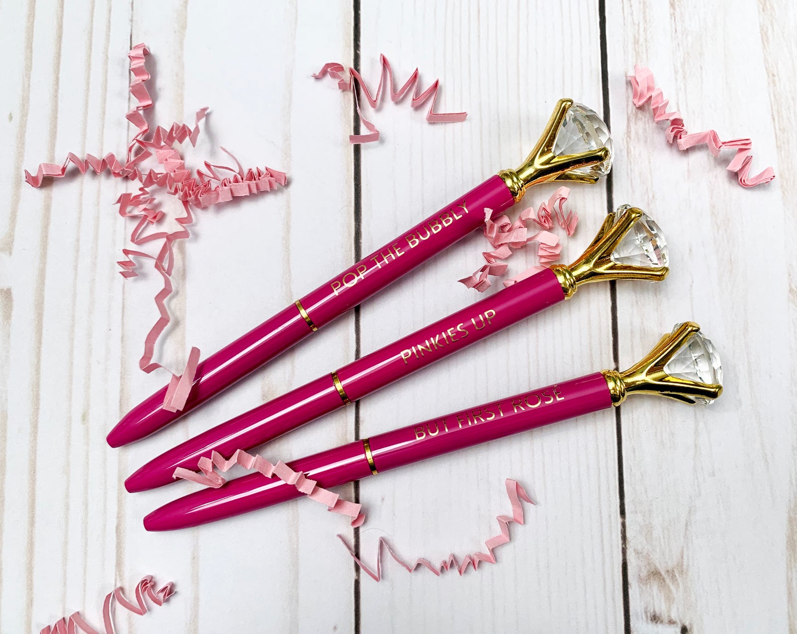 Diamond Top Hot Pink Ballpoint Pen